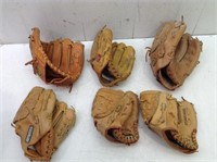 (6) Baseball Gloves  Couple of Older Signature
