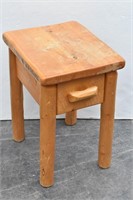 Custom Made Pine Side Table with Drawer