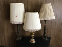 3 Table Lamps With Shades (29" to 36")
