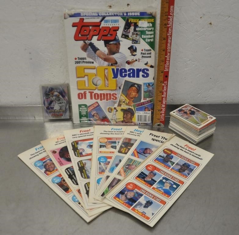 Topps sealed magazine, cards lot, see pics