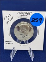 1969-S Silver Proof Kennedy Half Dollar