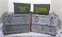 (4) Empty metal military ammo cans.