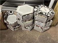 6.5 Boxes of Porc. Hexagon Tiles - 10/box