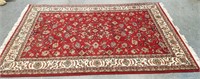 LARGE RED AND GOLD AREA RUG APPROX 8.5 X 5