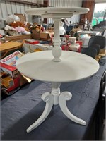 Two Tier White Duncan Phyfe Table