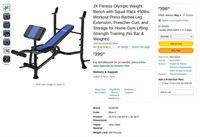 FM7814  JX Fitness Olympic Weight Bench  Squat Ra