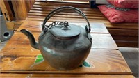 Vtg. Hand Hammered Copper Kettle With Attached