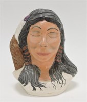 Bud Hoadley Indian head vase, limited edition,