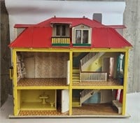 VERY LARGE OVERSIZED ANTIQUE DOLL HOUSE