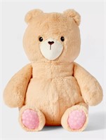 12'' Tan Bear Stuffed Animal with Heart Shaped Nos