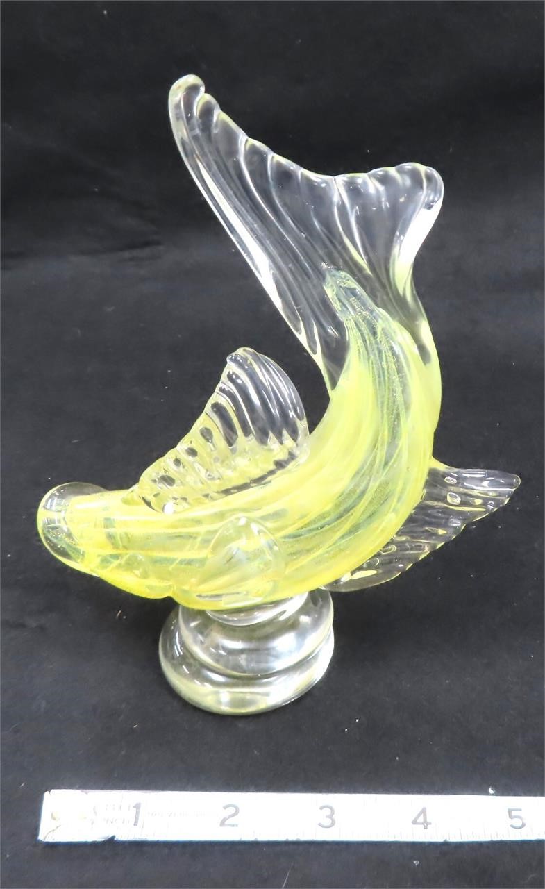 7"h Art Glass Fish with Gold Flakes, Murano?
