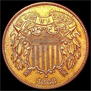 1868 RB Two Cent Piece CHOICE AU
