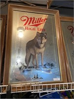 Miller high life mirror timber wolf wisconsin