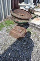 Cast Iron Flower Urn--Top has rusted through