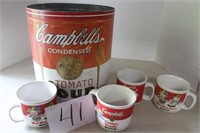 8 CAMPBELLS SOUP BOWLS AND TIN