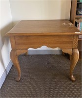 Queen Anne Oak End Table with Drawer