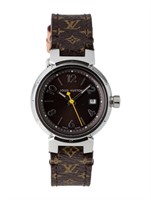 Louis Vuitton Tambour Brown Dial Ladies Watch 28mm