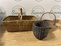 Vintage Wicker woven picnic basket & more