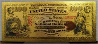 24K gold-plated banknote Raleigh, North Carolina