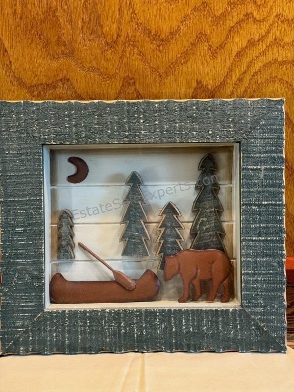 Bear Country Wood Shadow Box 13”x12