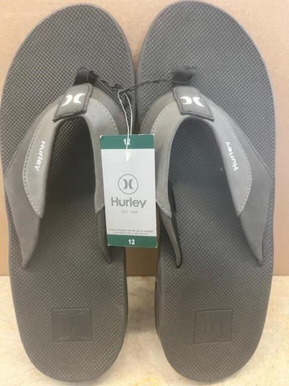 Thong Slide Sandals HURLEY Size 12 Grey