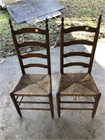 2- wooden ladder back chairs