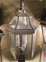 Outdoor clear glass, wall mounted light fixture