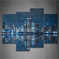 Chicago Skyline Wall Art Painting Picture