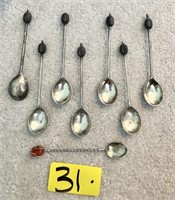 Vintage German Coffee Bean Demitasse Spoons Lot