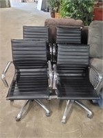 Black Leather Swivel Office Chairs