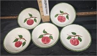 5 Blue Ridge Apple Blossom fruit bowls, 5 1/4"