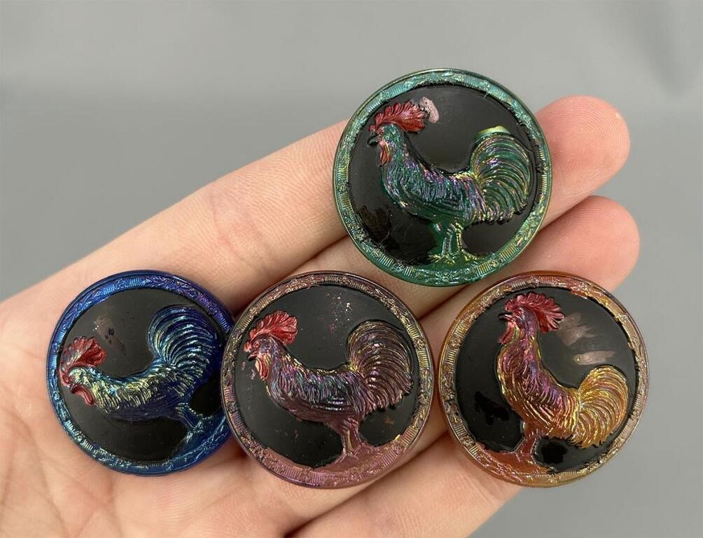 Lot of 4 Rooster hatpins