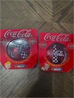 (2) Coca-Cola Nascar Ornaments