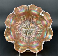Heavy Web 10 ruffled bowl - peach opal