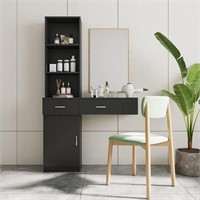 Black Modern Simple Hair Desk, Multi-Layer