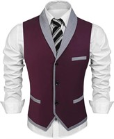 $45 Men's Suit Vest 3XL-Wine Red