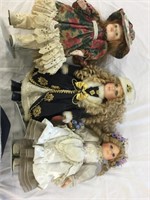 1 Seymour porcelain doll & 2 porcelain dolls with