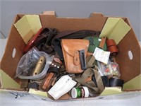 Assorted Gun Parts, Slings, Holsters, Canteen,