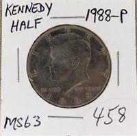 1988P Kennedy Half MS63