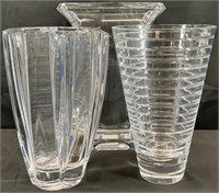 3pc Mikasa Crystal Vases