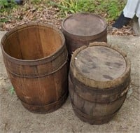 (3) Wood Kegs