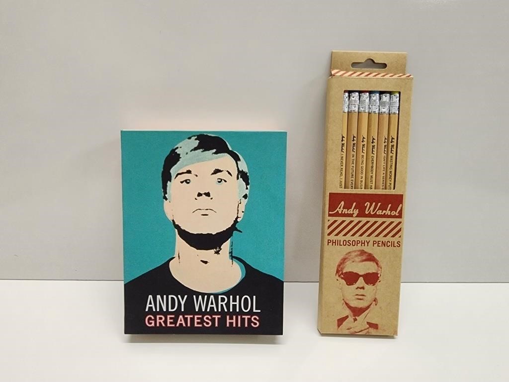 ANDY WORHOL NOTECARDS AND PENCILS