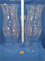 2 Hurricane lamp clear glass candle covers