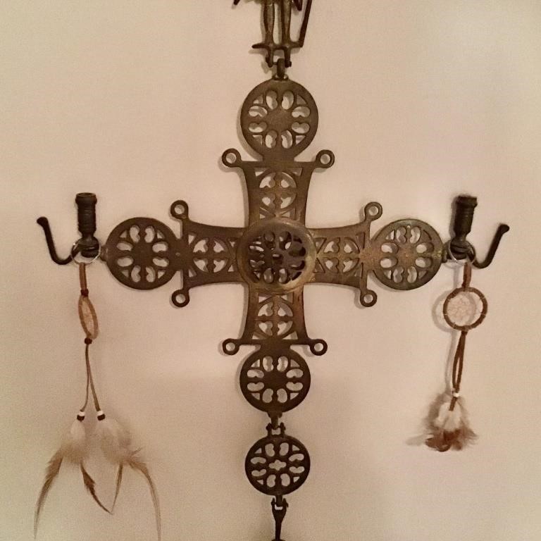 LARGE BRASS DECORATIVE CROSS