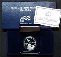 2005 US Marine Corps Proof Silver Dollar MIB