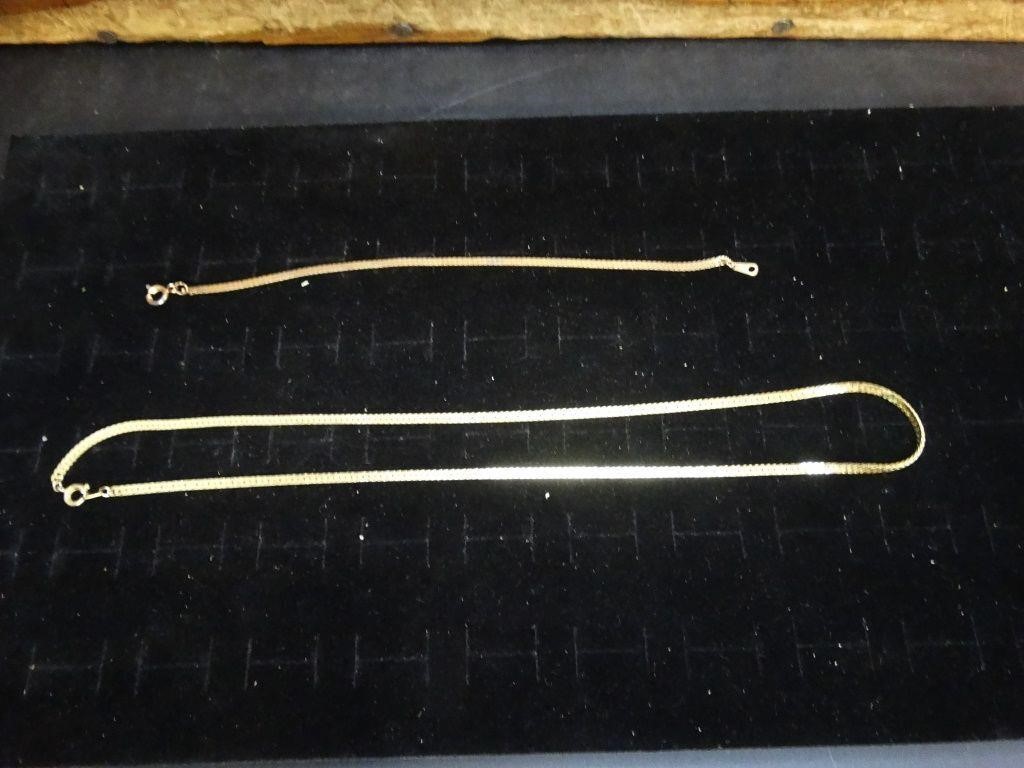 Matching Herringbone 20" Necklace & Bracelet Set