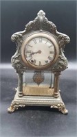 Antique Cast Metal Mantel Clock