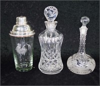English glass & silver plate cocktail shaker