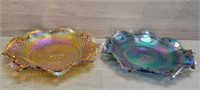 (2) Carnival Glass Platters