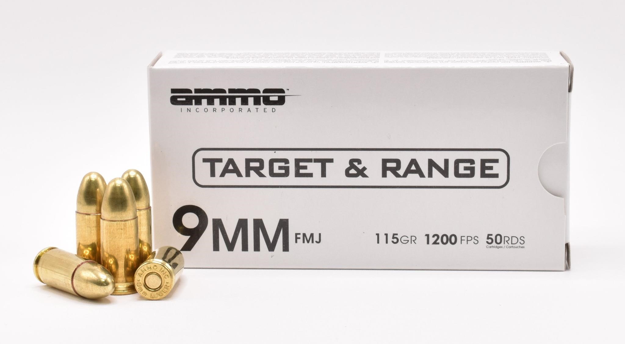 Ammo Inc Target and Range 9mm Luger Handgun Ammo -